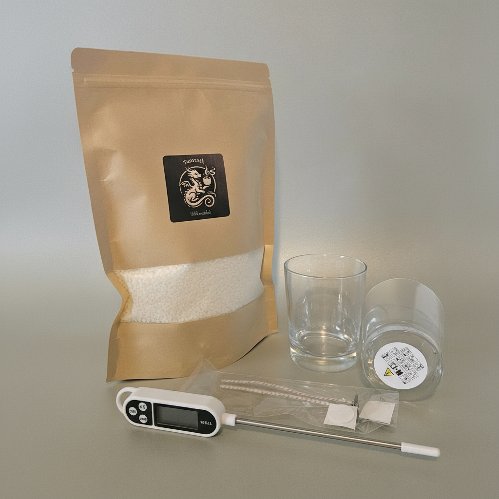 Kerzenherstellungs-Kit – 500 g Sojawachs, Thermometer & Zubehör für DIY-Kerzen Tamvath